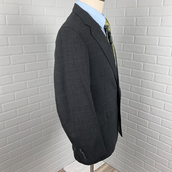 Cricketeer Blazer Men 40 Gray Black Glen Plaid Classic Career Wool Jacket VTG - Picture 5 of 16
